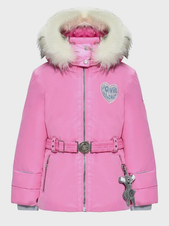 Куртка с меховой отделкой капюшона, розовая Poivre Blanc , арт.  | Фото 1