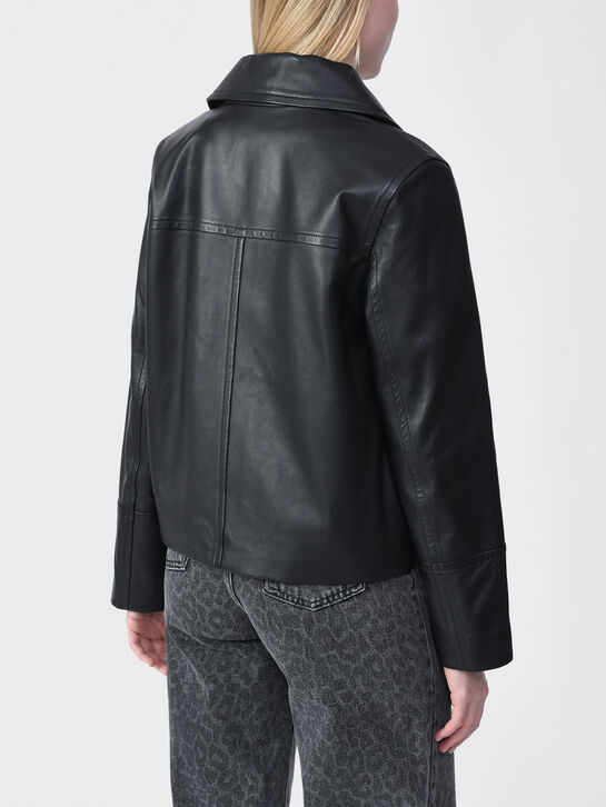 Двубортная кожаная куртка, черная Yves Salomon , арт.  | Фото 5