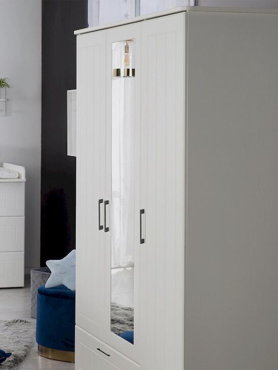 Трехстворчатый шкаф Sylt Baby с зеркалом, белый Roba , арт.  | Фото 3