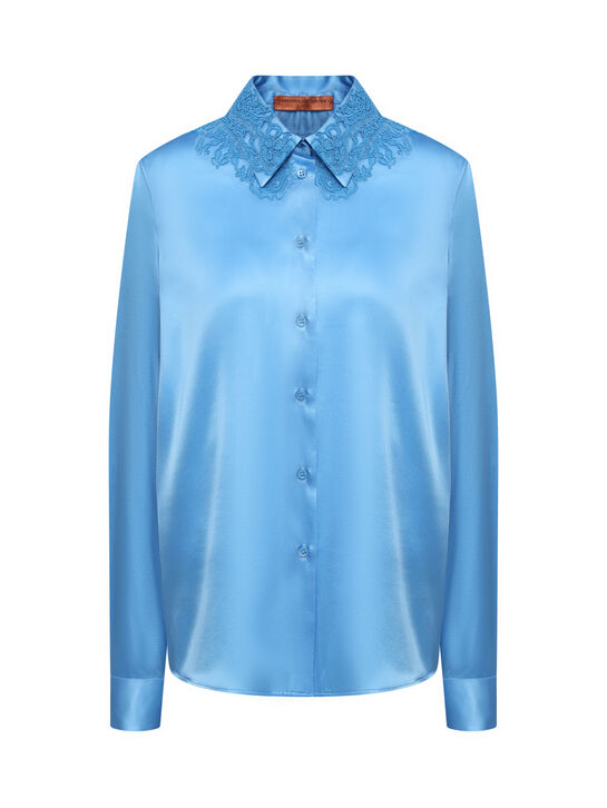 Рубашка из голубого шелка Ermanno Scervino , арт.  | Фото 1