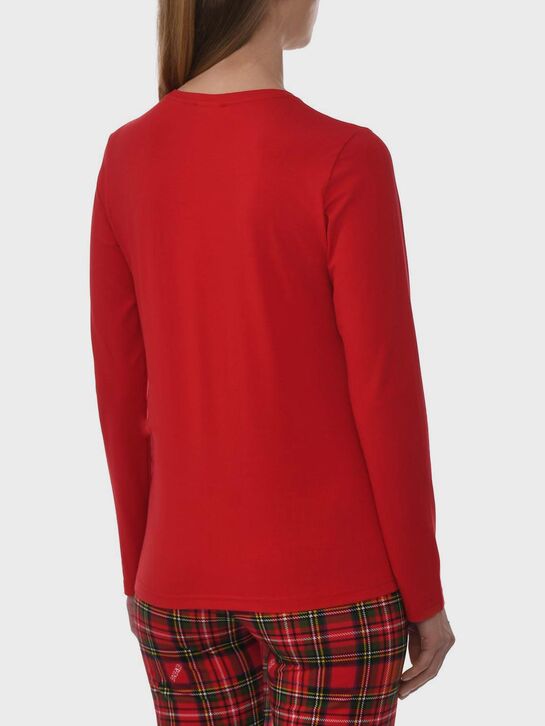 Пижама с брюками в клетку, красная Eirene , арт.  | Фото 4