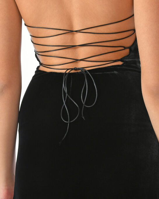 Платье-комбиная со шнуровкой, черное ALINE , арт.  | Фото 8