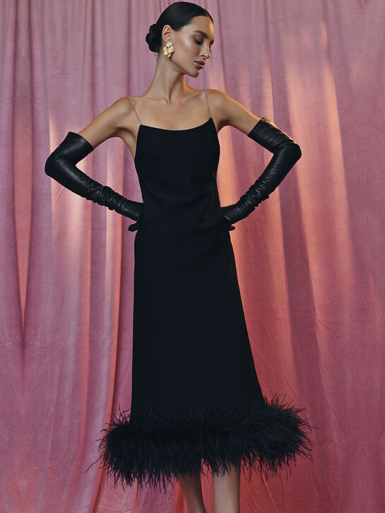 Платье-комбинация с декором из перьев ALINE , арт.  | Фото 2