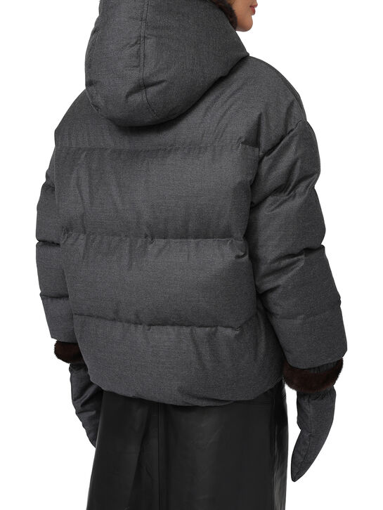 Куртка с капюшоном и варежками из норки Yves Salomon , арт.  | Фото 9