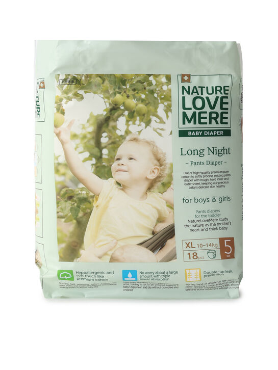 Трусики-подгузники ночные Long Night, размер XL 10-14 кг NATURE LOVE MERE , арт.  | Фото 1