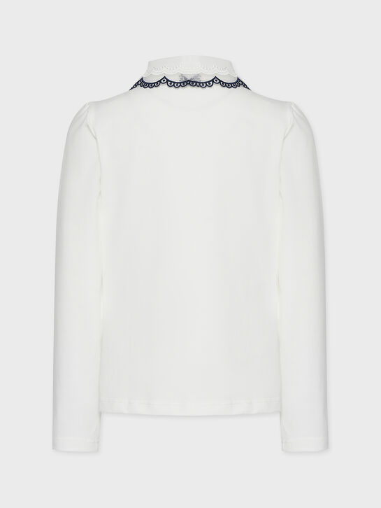 Рубашка с контрастной тесьмой, белая KengLabel , арт.  | Фото 6