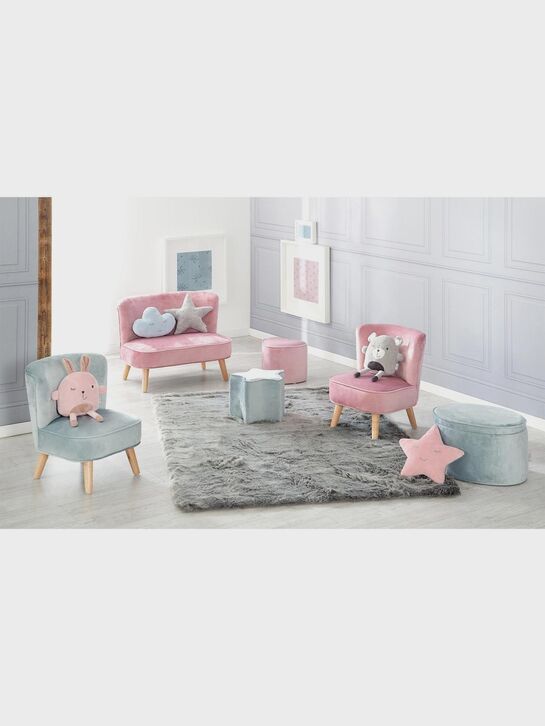 Детский велюровый овальный пуфик Lil Sofa, голубой Roba , арт.  | Фото 12