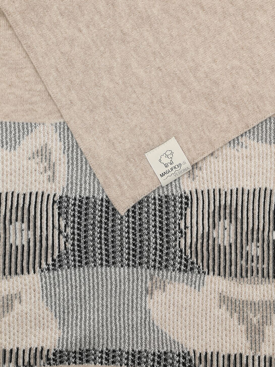 Плед вязаный с декором &quot;волчонок&quot; Maglificio di Verona , арт.  | Фото 5