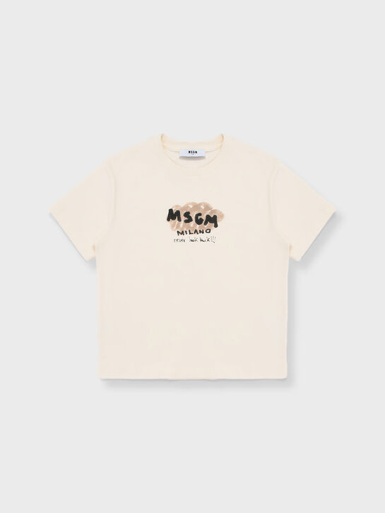 Футболка с лого, кремовая MSGM , арт.  | Фото 1