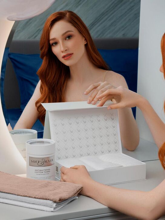 Набор Полотенец 3шт 30*30см &quot;Soft Silver&quot; Soft touch, Песчаный берег  , арт.  | Фото 6