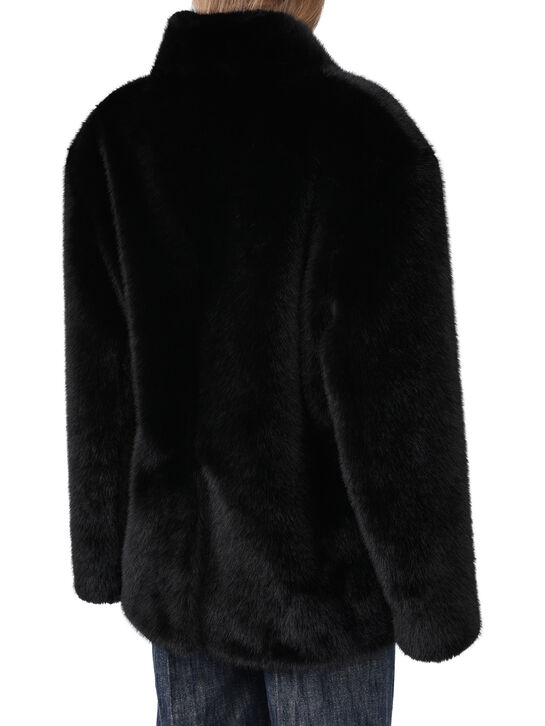 Пальто из эко-меха, черное Flashin , арт.  | Фото 6