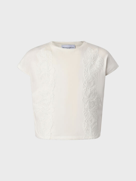 Футболка с отделкой кружевом Ermanno Scervino , арт.  | Фото 1