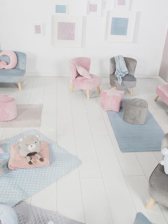 Детское велюровое кресло Lil Sofa, серый Roba , арт.  | Фото 15