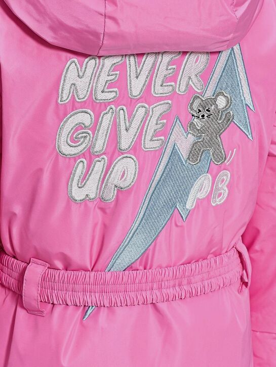 Куртка с меховой отделкой капюшона, розовая Poivre Blanc , арт.  | Фото 5