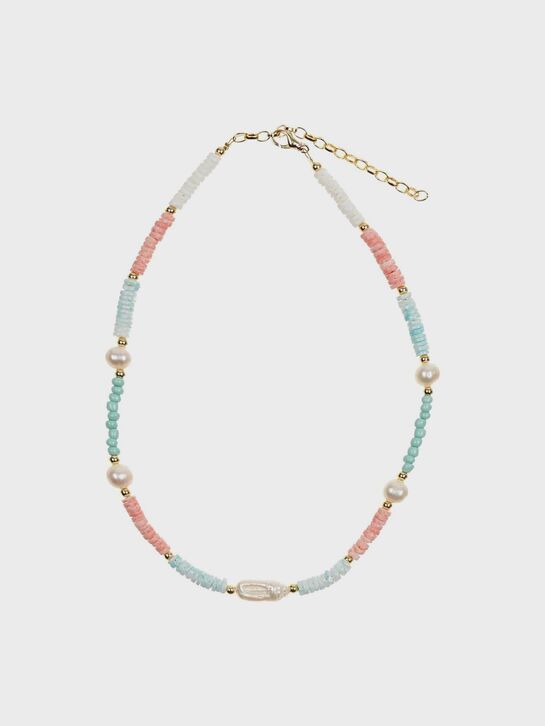 Колье из латуни с перламутром, жемчугом и бирюзой I Love Cameo , арт.  | Фото 1
