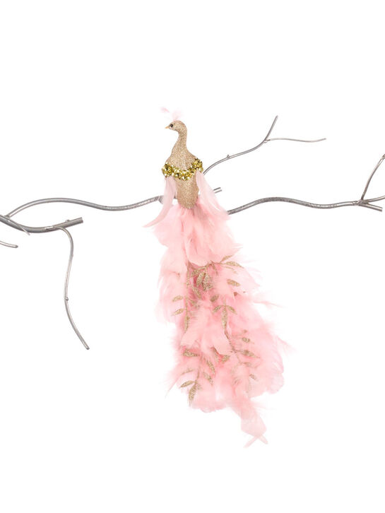 Декоративный розовый Павлин с длинным хвостом, 41 см Goodwill , арт.  | Фото 1