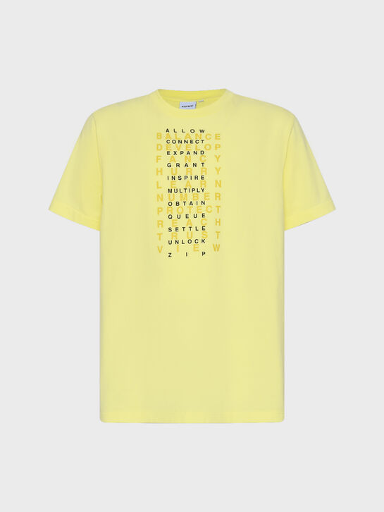 Футболка с текстовым принтом, желтая ASPESI , арт.  | Фото 1