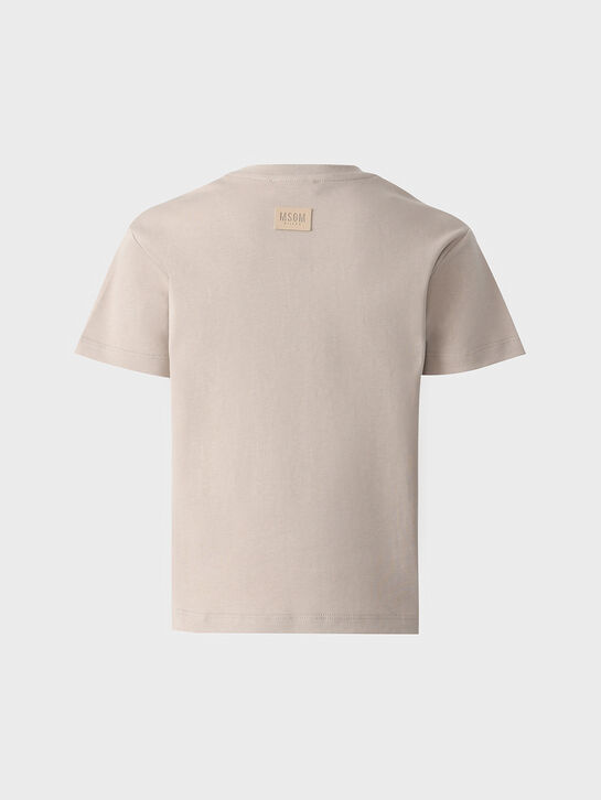 Футболка, бежевая с лого в тон MSGM , арт.  | Фото 2