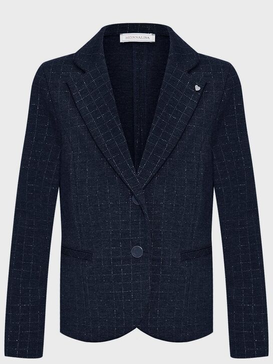 Пиджак в блестящую клетку, синий Monnalisa , арт.  | Фото 1