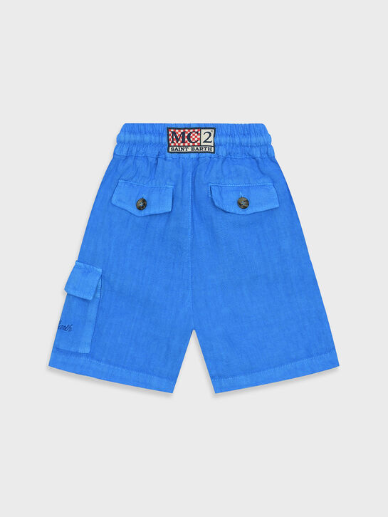 Бермуды льняные с карманами-карго, синие Saint Barth , арт.  | Фото 2
