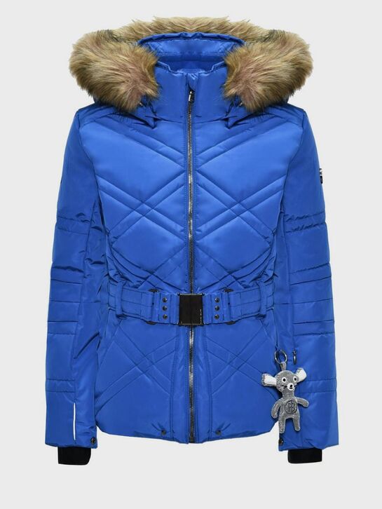 Стеганая куртка с меховой отделкой, синяя Poivre Blanc , арт.  | Фото 1