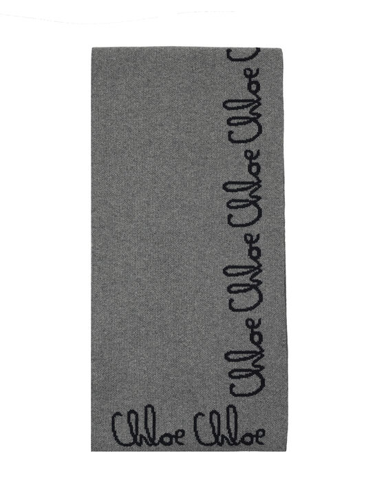 Шарф с черным лого Chloe , арт.  | Фото 1