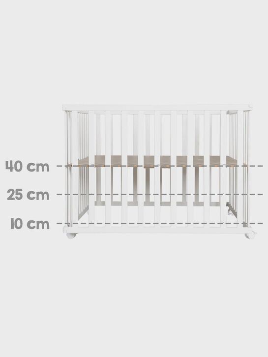 Манеж детский деревянный Roba квадратный 100х100 с мягким бортиком Little stars, белый  , арт.  | Фото 3