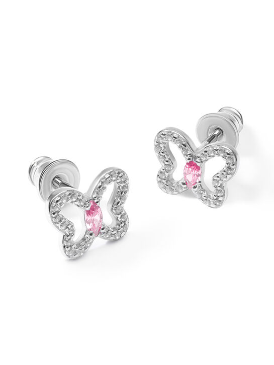Серьги пусеты Бабочка с розовым камнем Sneak Peek , арт.  | Фото 2