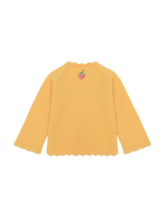 Кардиган из шерсти и кашемира с вышивкой, желтый Born to Bloom , арт.  | Фото 2