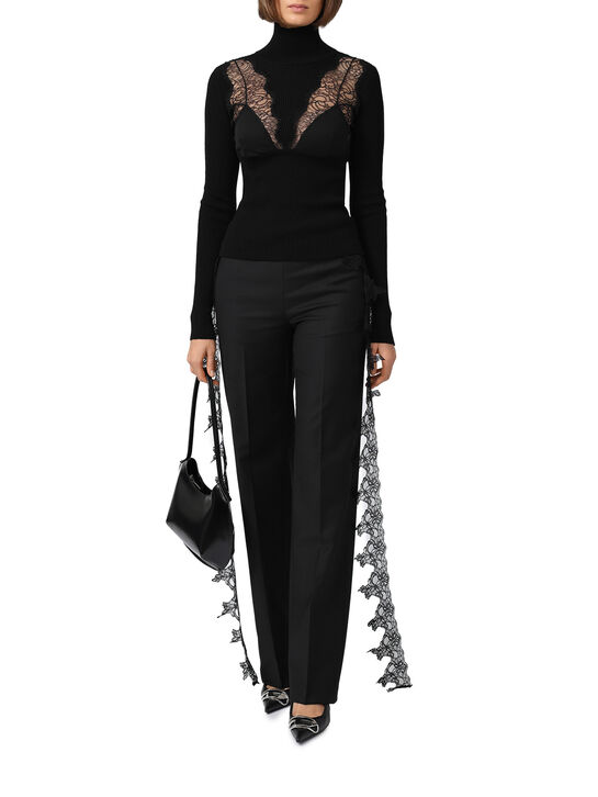Брюки с кружевным поясом, черные Blumarine , арт.  | Фото 2