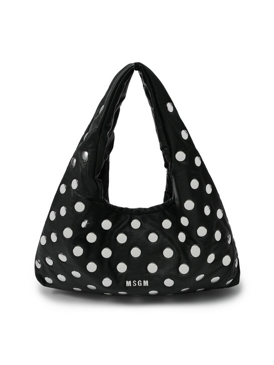 Сумка из эко-кожи с заклепками, черная MSGM , арт.  | Фото 1