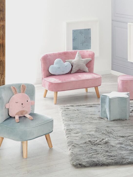 Детское велюровое кресло Lil Sofa, голубой Roba , арт.  | Фото 5