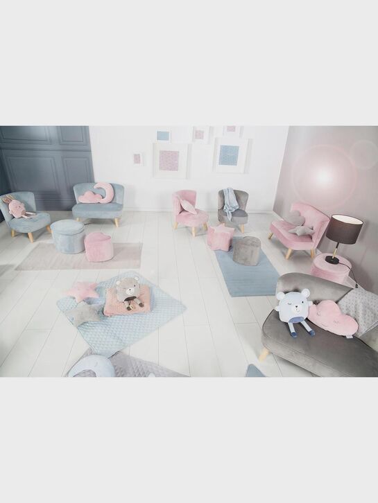 Детское велюровое кресло Lil Sofa, серый Roba , арт.  | Фото 17