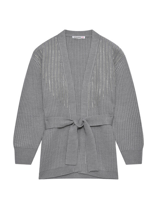 Кардиган с поясом, серый Patrizia Pepe , арт.  | Фото 1