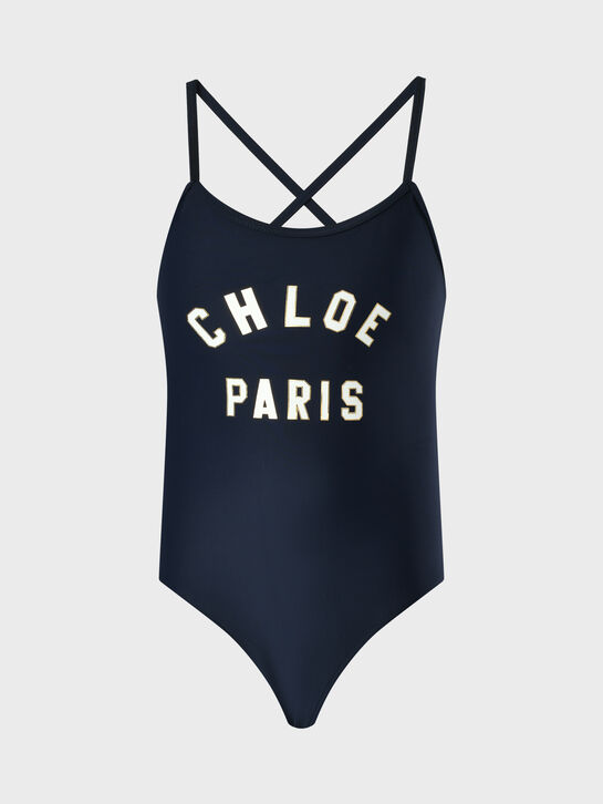 Купальник с белым лого, темно-синий Chloe , арт.  | Фото 1