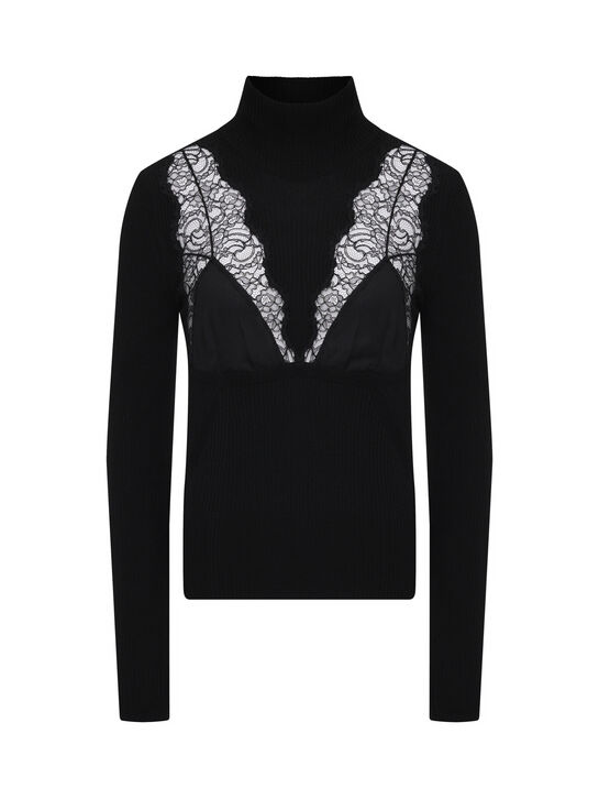 Джемпер с имитацией бра, черный Blumarine , арт.  | Фото 1