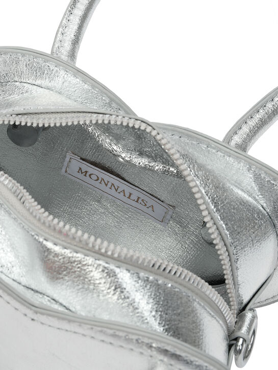 Сумка в форме сердца, серебристая Monnalisa , арт.  | Фото 5