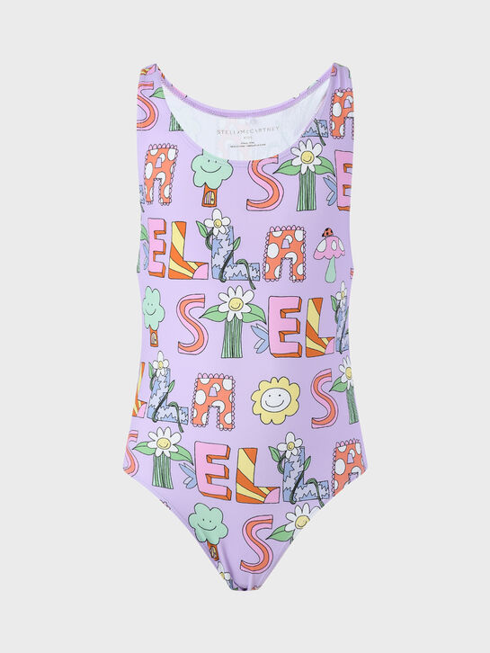 Купальник слитный с логотипом, сиреневый Stella McCartney , арт.  | Фото 1