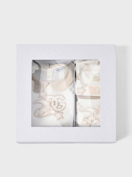 Подарочный набор комбинезон + шапка + слюнявчик, белый Dolce&Gabbana , арт.  | Фото 9