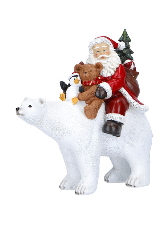 Новогодний сувенир Санта на белом медведе 24,5×11,5×23 см Timstor , арт.  | Фото 1