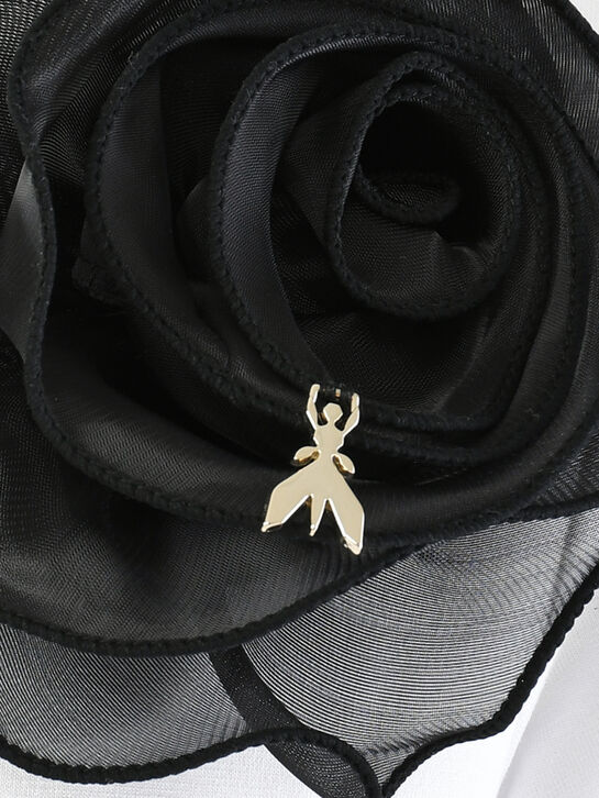 Футболка с цветком из фатина, белая Patrizia Pepe , арт.  | Фото 4