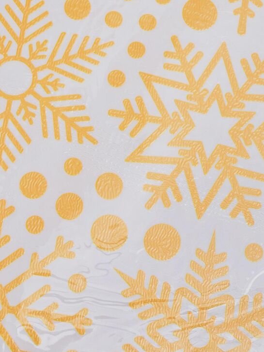 Набор самоклеящихся наклеек &quot; Золотые снежинки&quot; из 2 шт, 20x30 см Christmas Window Sticker , арт.  | Фото 2