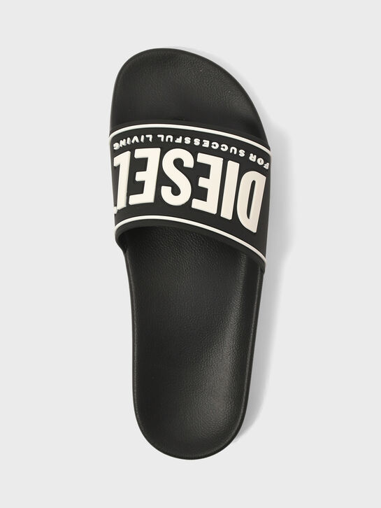 Шлепанцы с белым лого, черные Diesel , арт.  | Фото 4