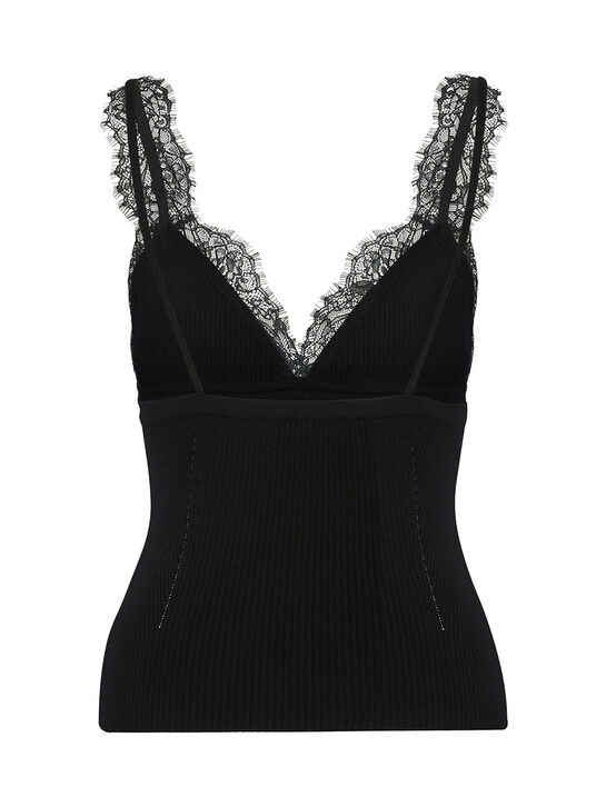 Топ с трикотажными бретелями, черный Blumarine , арт.  | Фото 6