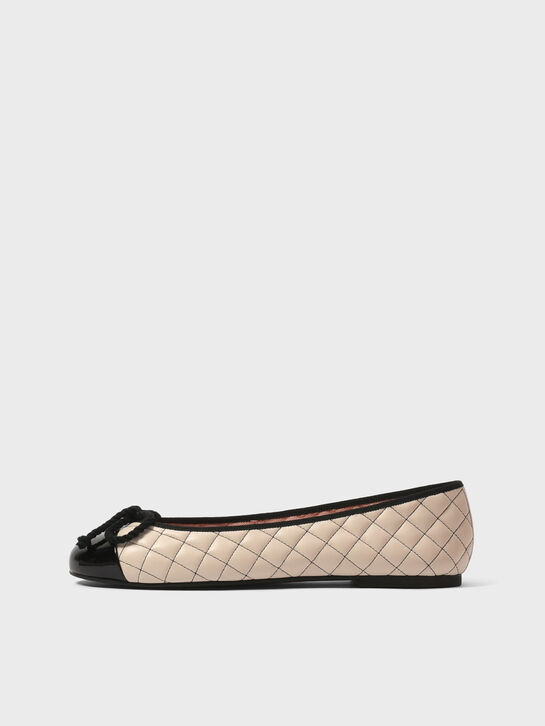 Балетки стеганые с черным носом Pretty Ballerinas , арт.  | Фото 1