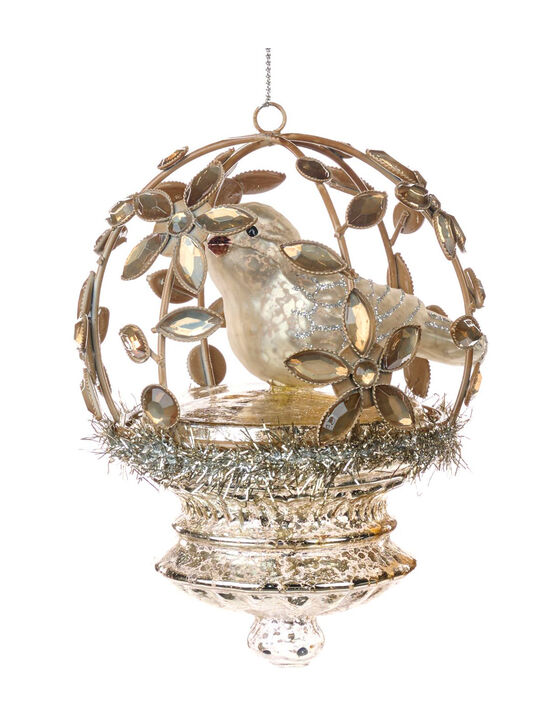 Елочная подвеска птица в цветочной клетке, 13 см Goodwill , арт.  | Фото 1