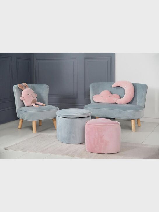 Детский велюровый овальный пуфик Lil Sofa, голубой Roba , арт.  | Фото 6