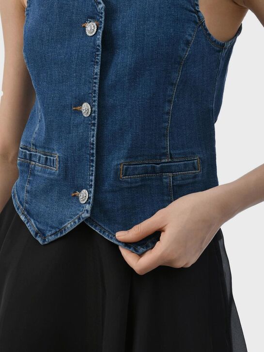Джинсовый жилет, синий ALINE , арт.  | Фото 10