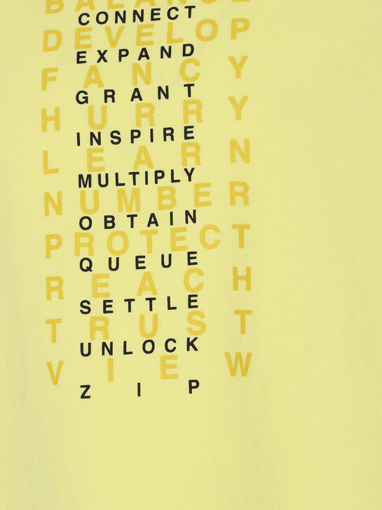 Футболка с текстовым принтом, желтая ASPESI , арт.  | Фото 3