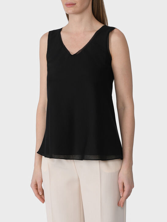 Топ черного цвета с широкими бретелями Flashin , арт.  | Фото 4